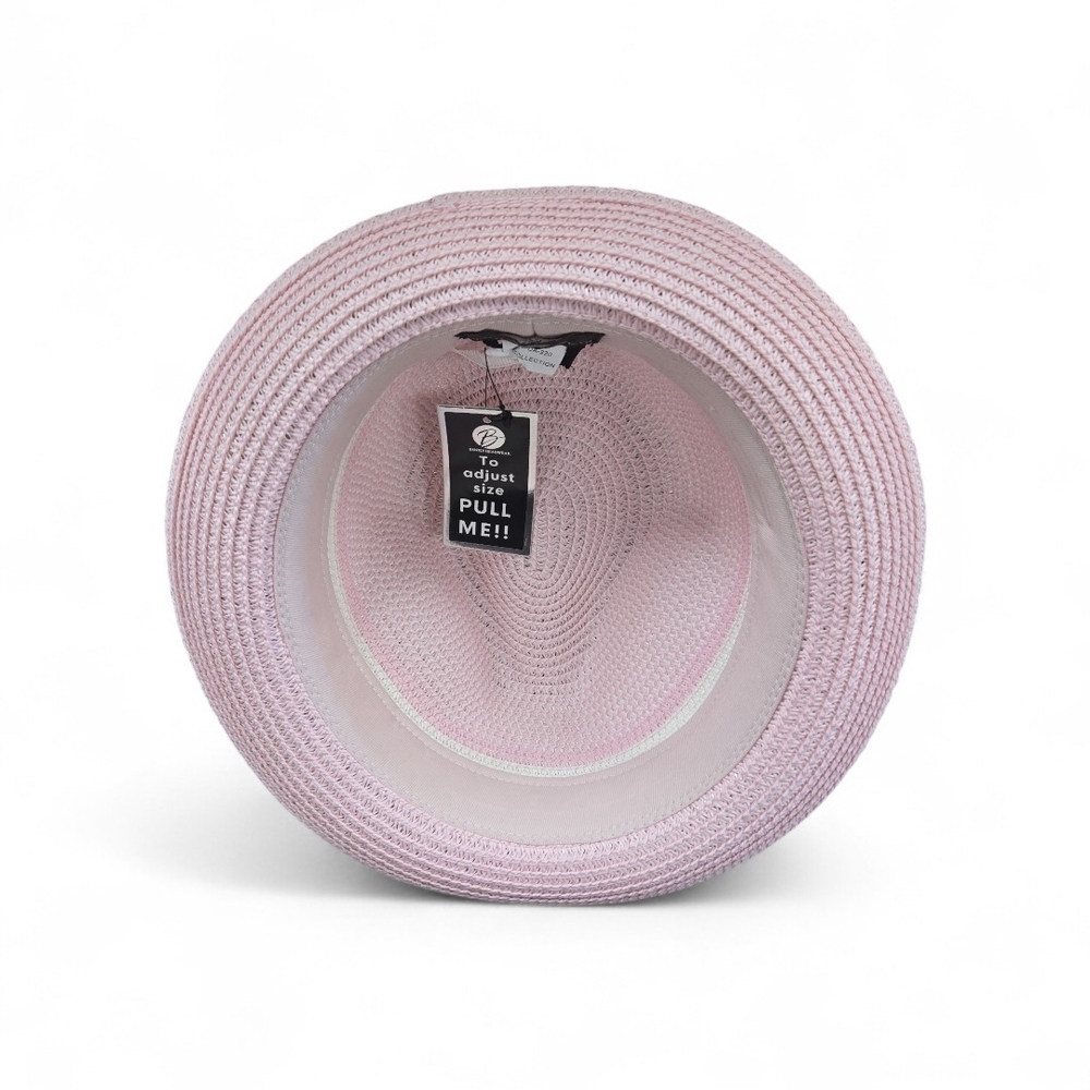BRUNO CAPELO DANTE SEMI-CRUSHABLE FEDORA PINCH FRONT SNAP BRIM PINK WHITE DA220 - Picture 5 of 5
